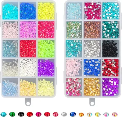 Obrázok produktu pre Kamienky 3 mm, 30 farieb, 2 škatuľky, na tvorenie
