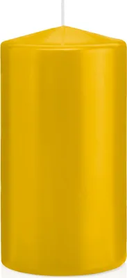 Produktbild von Stumpenkerzen mit Abbrandschutz Dotter 120 x 60 mm 16 Stück für den sicheren Abbrand von Kerzen auf Adventskränzen und Gestecken