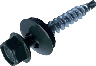 Produktbild von BKshop | Spenglerschrauben 4,8 x 35 mm - Chromoxidgrün - Selbstschneidend - Mit Dichtscheibe