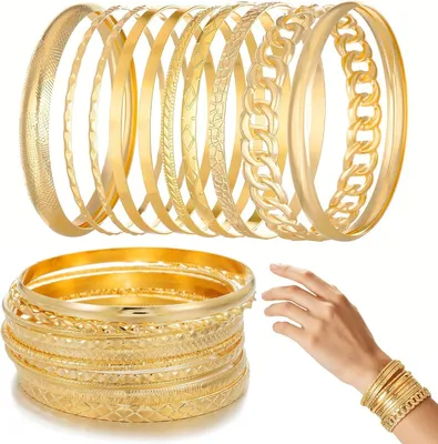 Imagen del producto de Pulseras vintage bohemias para mujer, juego de 20 unidades, apilables, joyería de moda para uso diario