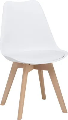 Produktbild von Stuhl - Braun - Weiß - Holzgestell - Kunstleder - Kunststoff
