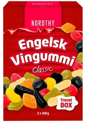 Produktbild von Nordthy Engelsk Vingummi Classic Travel Box 2x300g