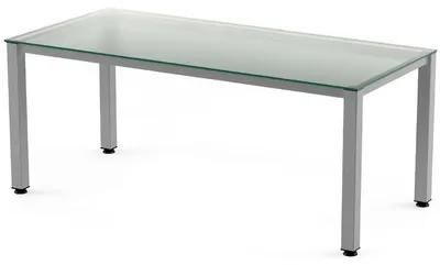 Produktbild von Schreibtisch Executive BxTxH 200x80x73cm Gestell grau Platte Glas satiniert.