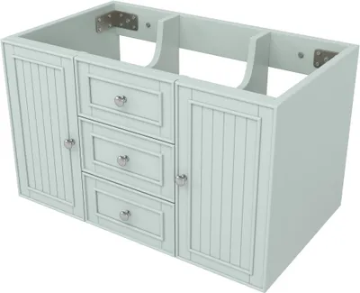Produktbild von Waschbeckenunterschrank Vitrine 78.5x46x46.8 cm Gruen Mit 3 Schubladen Stauraum Haengender Waschtisch Moderner Stil Badezimmermoebel