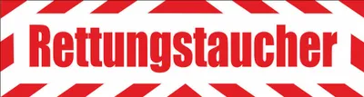 Produktbild von INDIGOS UG - Magnetschild "Rettungstaucher" mit Rahmen 45 x 12 cm - Magnetfolie für Auto / LKW / Truck / Baustelle / Firma