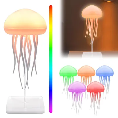 Produktbild von LED Quallen Nachtlampe mit Sprachsteuerung und Wiederaufladbarem Akku