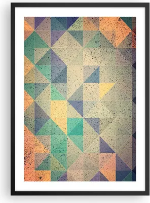 Produktbild von Gerahmtes Poster - Schwarzer Rahmen - Abstraktion Dreieck Muster - 50x70 cm - Wand Bild - Wanddeko - Wandbilder - Wandposter - Bilderrahmen - Bilder - Kunstdruck - Wandbild - P2BPA50x70-4287