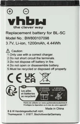Produktbild von vhbw Akku kompatibel mit MyPhone 1065 Spectrum COMPACT Handy Smartphone Telefon (1200 mAh, 3,7 V, Li-Ion)