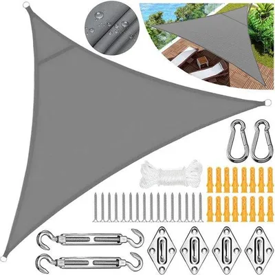 Immagine prodotto di Tenda da sole triangolare 3x3 m, grigia, impermeabile
