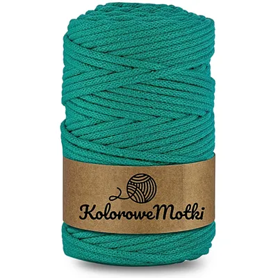 Produktbild von KoloroweMotki | Sznurek bawełniany z rdzeniem 100m 5mm Turkusowy | Idealny do rękodzieła, makramy, na torebki, dywany, prac artystycznych
