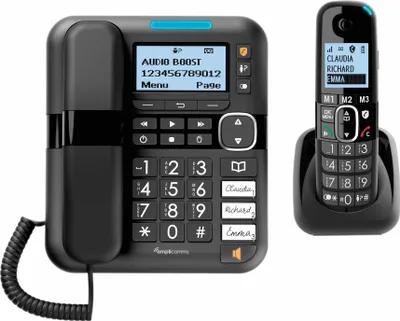 Obrázek produktu pro AUDIOLINE Amplicomms BigTel 1580 Combo EU Šňůrový telefon pro seniory Handsfree, pro sluchadla