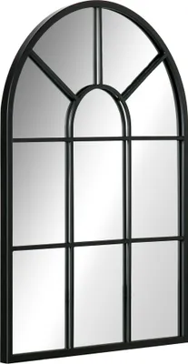 Produktbild von Wandspiegel, Fenster-Design, Flurspiegel, Metallrahmen, 70x50 cm, Schwarz