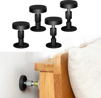 Image de Butées anti-vibration pour lits, armoires, bancs, lot de 4, 30-68 mm, noir