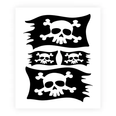Produktbild von Sticker Aufkleber Piratenflagge Schwarz 14 x 16 cm