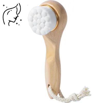 Productafbeelding van Gezichtsbosje - Anti-cellulite borstel - Droogborstel - Gezichtsmassage - Gezichtreiniging - Massageborstel - Geschikt voor gezicht, kin en kaaklijn - Wit