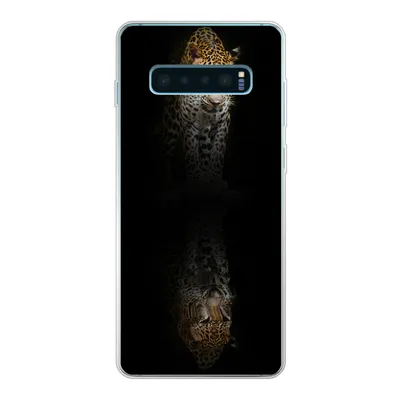 Produktbild von MuchoWow® Handyhülle Schutzhülle Hülle für Samsung Galaxy S10 Lite Leopard - Reflexion - Schwarz Silikon Softcase Handy Hülle - Schutz