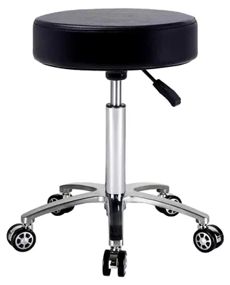 Produktbild von Höhenverstellbarer Rollhocker mit Rollen, Drehhocker für Büro und Küche (schwarz)