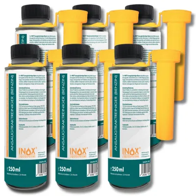 Produktbild von INOX® Ansaugtraktreiniger (Benzin) 6x250 ml – Reinigt Ansaugtrakt & Brennraum