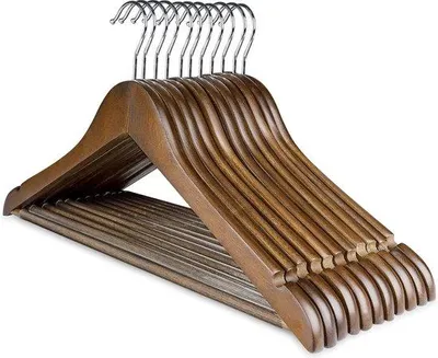 Image de Famanu : Lot de 12 cintres – en bois d'érable de haute qualité