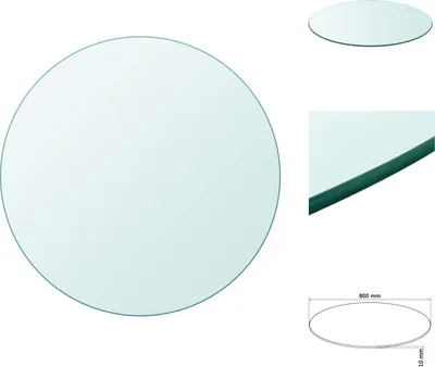 Obrázek produktu pro vidaXL Stolová deska z tvrzeného skla kulatá 800 mm - Stolové desky