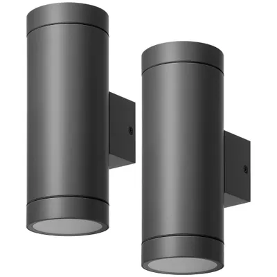 Produktbild von EDISHINE Up and Down Aussenleuchte, Schwarze Wandleuchte Aussen 2er Set, IP44