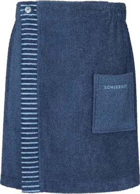 Produktbild von Schiesser Frottier Saunakilt Rom für Herren | 100% Baumwolle aus nachhaltiger Produktion | weich, saugstark, 3-fach weitenverstellbar | 46-54 | Dunkelblau