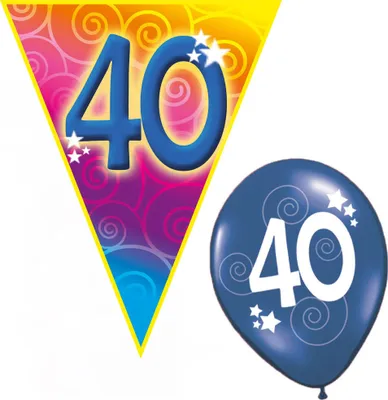 Produktbild von Set Geburtstag Luftballons und Girlande 40 Jahre Größe: ohne Attribut