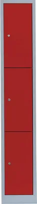 Produktbild von Schließfachschrank Fächerschrank Wertfachschrank 3 Fächer 520314 Lichtgrau/Rot