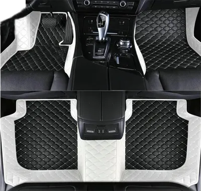 Image de Tapis de sol pour voiture, imperméables, antidérapants, disponibles en noir et blanc