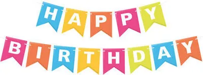 Produktbild von 10x Papiergirlanden Geburtstag HAPPY BIRTHDAY bunt 16 x 20 cm Buchstaben + 5m Band