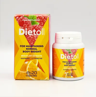 Produktbild von Dietol 20 kapseln | Nahrungsergänzungsmittel | Himbeere, L-Carnitin, Süße Orange