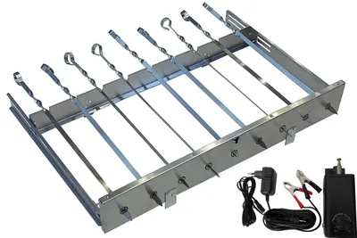 Produktbild von walexo Spießdreher (universell), incl. 9 Edelstahlspieße mit Motor 3-12V/10W (regelbar)