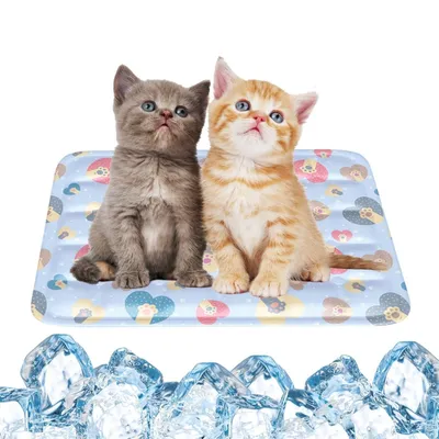 Produktbild von ZELURXX Kühlmatte für Hund Katze, wasserdicht, leicht zu tragen, kann in der Sommerhitze verwendet werden, Hundebetten, Eismatte, 50 x 60 cm, Blau