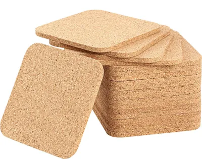 20er-Pack Kork-Untersetzer, quadratisch, 5 mm dick, 10 x 10 cm
