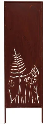 Produktbild von Sichtschutz Metall - 160 cm x 50 cm - Edelrost - Rostoptik Sichtschutz für Garten - Sichtschutzelement - Sichtschutzwand - Gartendekoration Zaun - Rost (Sträucher)
