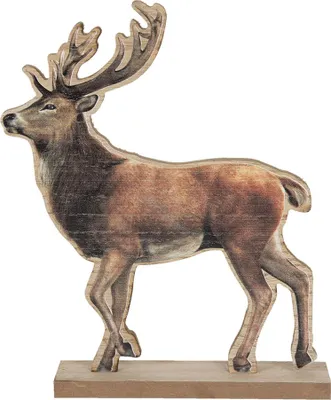 Zdjęcie produktu dla Clayre & Eef Dekoracja Jeleń 22x5x26 cm Brązowe drewno