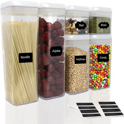Vorratsbehälter-Set, 6er, BPA-frei, stapelbar, luftdicht, durchsichtig