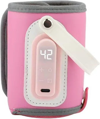Zdjęcie produktu dla Elektryczny podgrzewacz do butelek dla niemowląt z zasilaniem USB – różowy – mały – poręczny – podgrzewacz do mleka