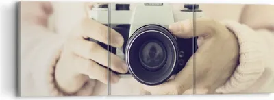 Produktbild von Bild auf Leinwand - Leinwandbild - 3 Teile - Die Kamera Retro Fotografie - 90x30cm - Wand Bild - Wanddeko - Wandbilder - Leinwanddruck - Bilder - Wanddekoration - Leinwand bilder - CA90x30-4930
