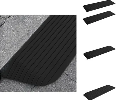 Zdjęcie produktu dla vidaXL Rampy podjazdowe 2 szt. 110x32x3,8 cm gumowe - znaki drogowe