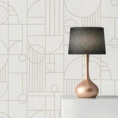 Produktbild von TADESSI Tapete Grafik Mauro M1-No.1836 Vliestapete Weiß Gold Geometrisch Art Deco Wohnzimmer Schlafzimmer Küche