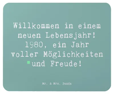 Produktbild von Mr. & Mrs. Panda Mouse Pad Spruch 1980 Geburtstag - Meeresbrise - Geschenk, Mauspad, Glückwunsch, Mousepad, unvergessliche Abenteuer, Geburtsjahr, geboren, laptop, Alter