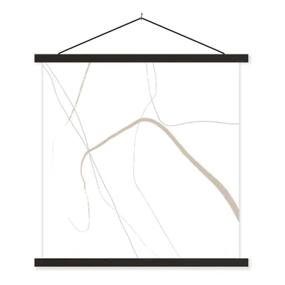 Produktbild von MuchoWow® Textilposter Abstrakt - Minimalismus - Linienkunst 40x40 cm mit schwarzem Rahmen - Fotos