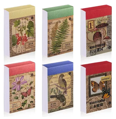 300 Vintage-Sticker, 6 Sets, botanisch, für Journaling & Basteln