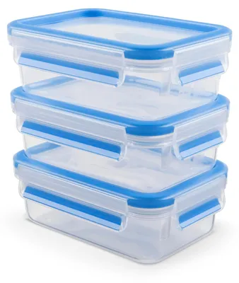 Produktbild von EMSA Clip & Close Frischhaltedosen-Set, rechteckig, 3 x 0,55 L, Aufbewahrungsbox