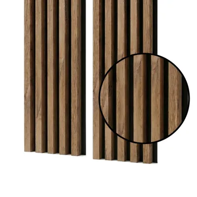 Produktbild von MEBANO. Akustikpaneele Holz 240 x 53 cm, Farbe: Eiche Natur Grandson Wandpaneele, Holzpaneele Wand, Moderne Lamellenwand auf Filz