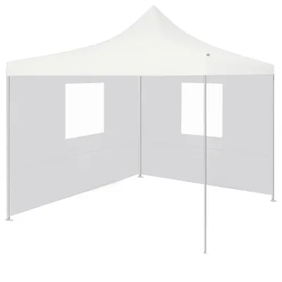 Immagine prodotto di Gazebo Pieghevole Professionale 2 Pareti 2x2m Acciaio Bianco