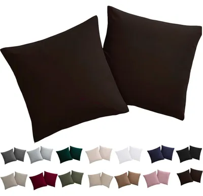 Produktbild von Kissenbezug 80x80 2er Set Braun 100% Mikrofaser bügelfrei mit Reißverschluss