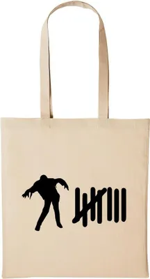 Produktbild von Huuraa Baumwollbeutel Strichliste Zombies Geschenk Einkaufstasche Natural 10 Liter Baumwolle Strichliste Zombies Accessoire