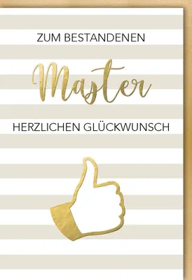 Produktbild von Master - Glückwunschkarte im Format 11,5 x 17 cm mit Umschlag - Zum be